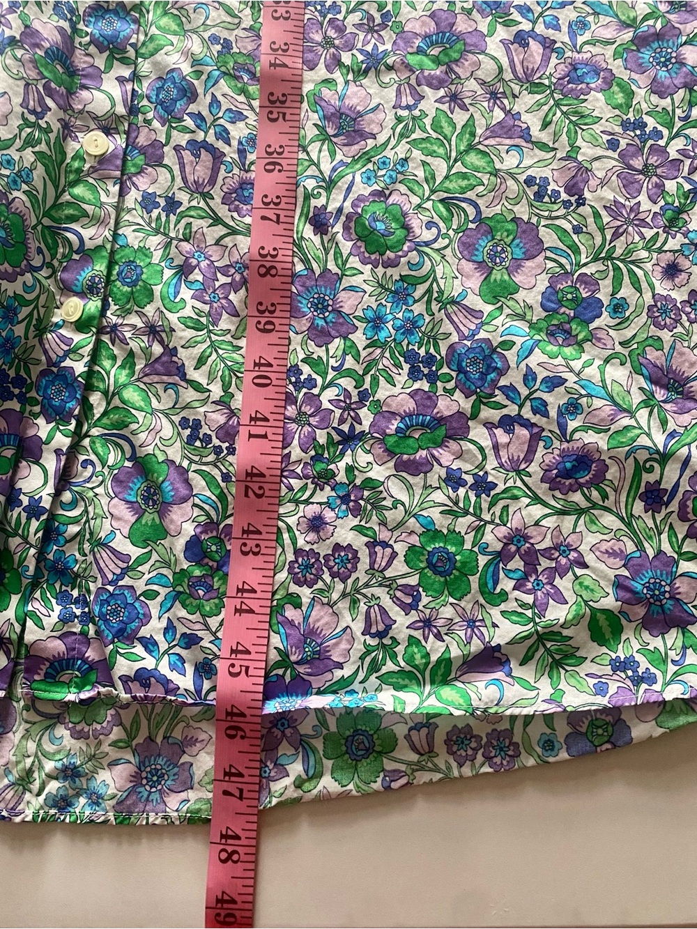 Talbots Women Fit & Flare Poplin Spring Fleur Floral Midi Shirtdress Size 10 - Picture 12 of 12